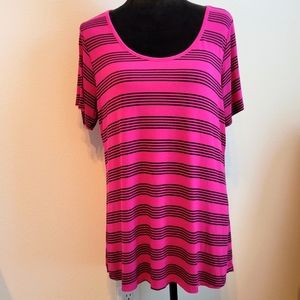 LulaRoe fushia/black striped jersey sizeXL